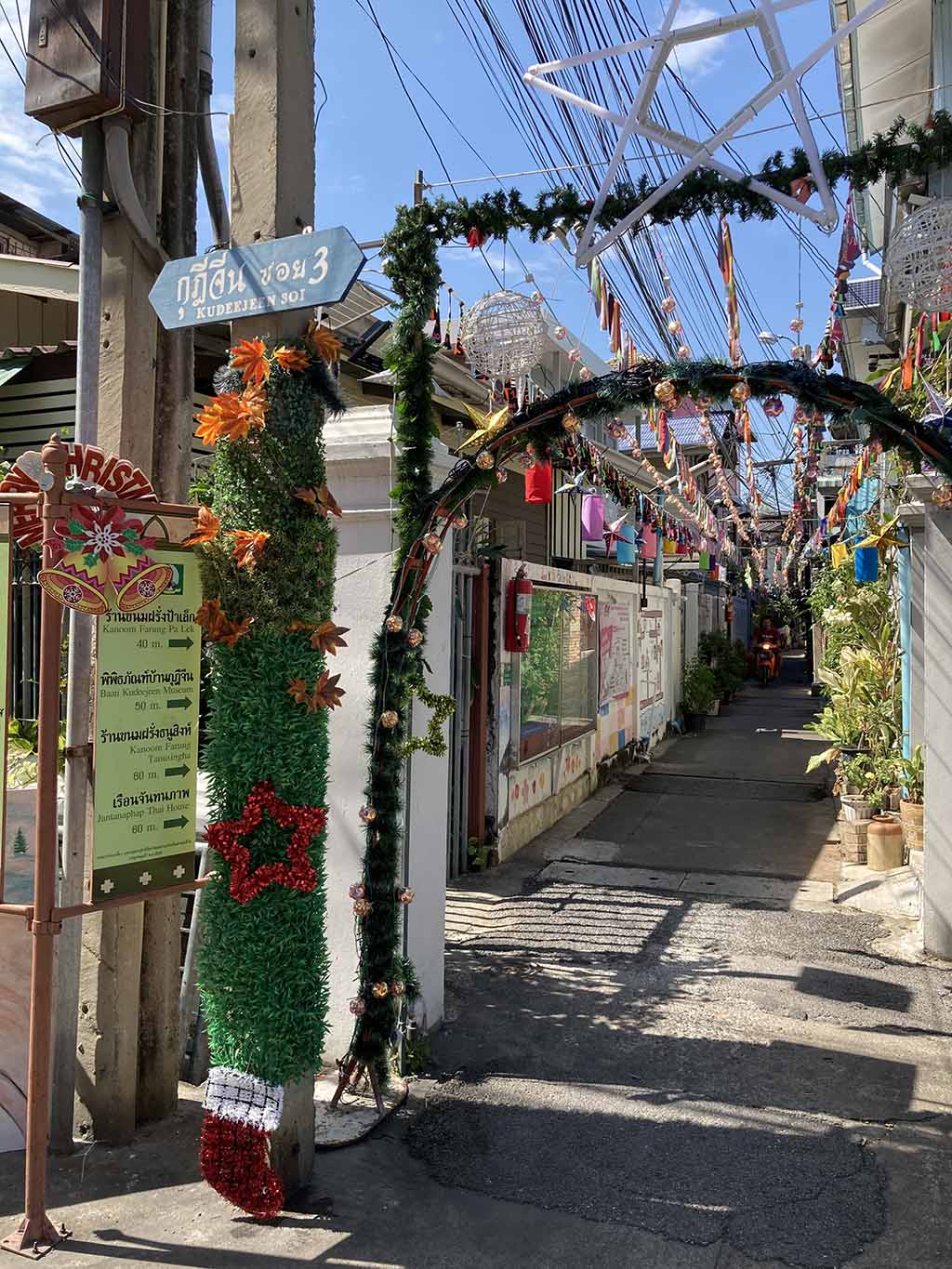Entrance of Soi 3. This photo was taken during Christmas.
