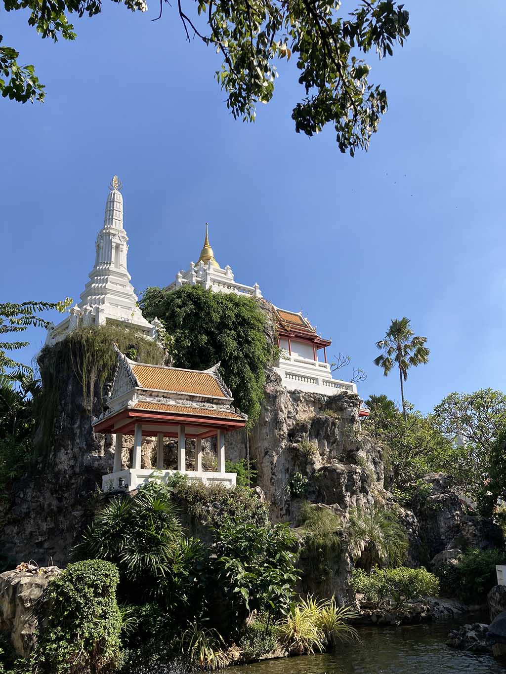 The main artificial mountain inside the garden