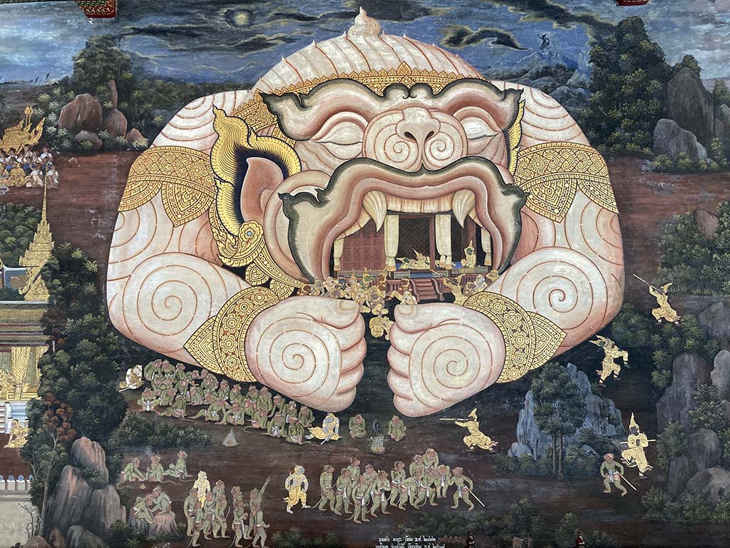 A famous scene from Ramayana - Maiyarap kidnapping Rama