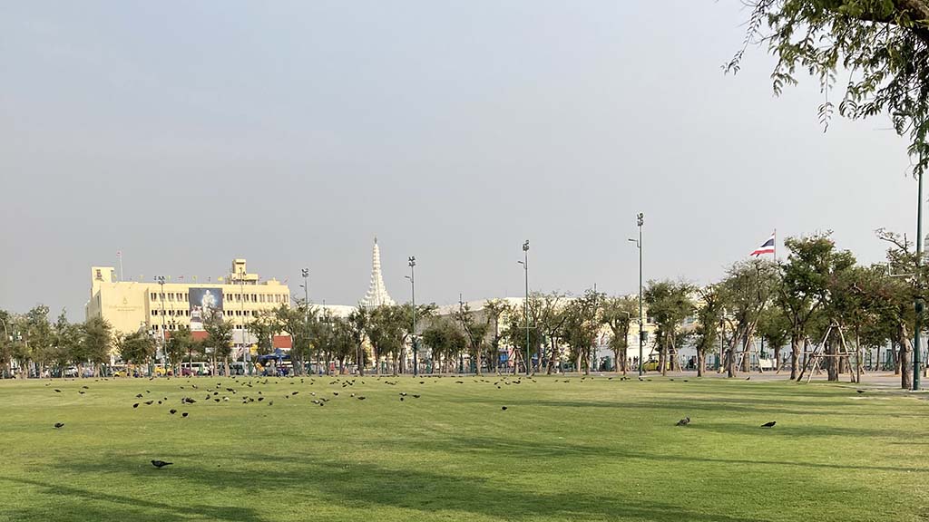 Sanam Luang with Bangkok City Pillar Shrine at the back
