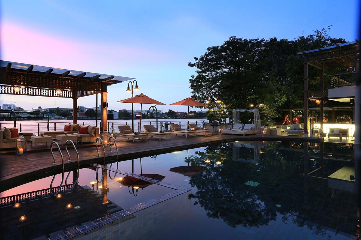 River side pool at Riva Surya Bangkok.