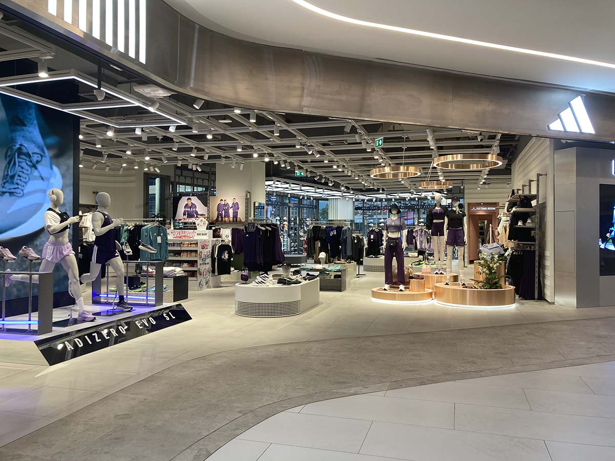 Adidas shop on the 2nd floor.