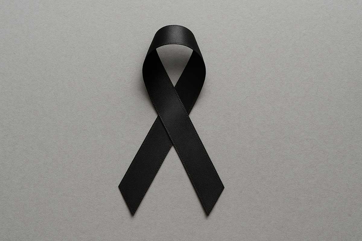 Black ribbon symbol used for Thailand national mourning