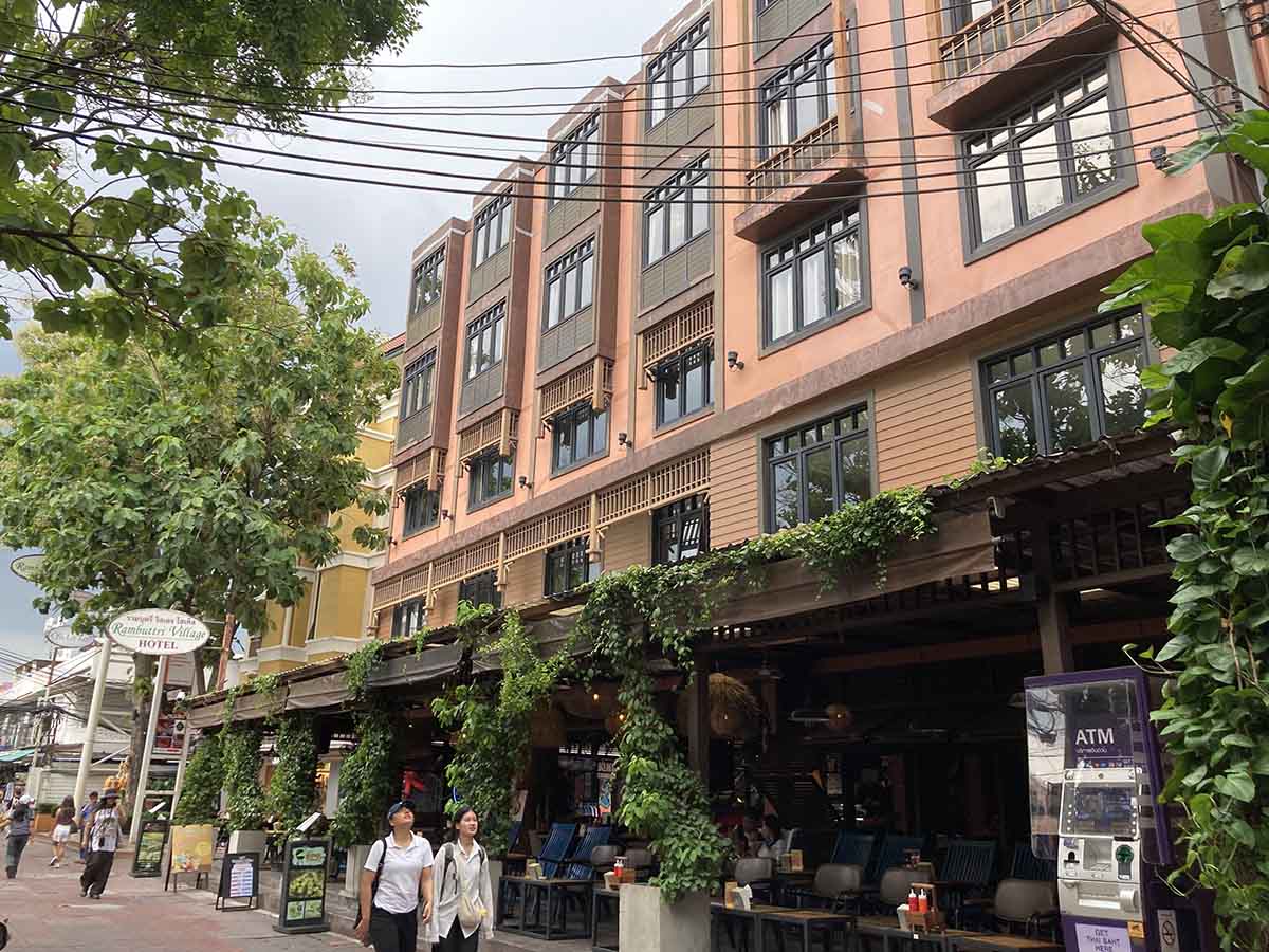 A hotel at Ramburrti street, opposite side of Khaosan street. It remains quiet and more cozy on this side.