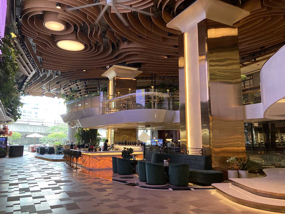 Semi-outdoor area on the 3rd floor with multiple restaurants. Make sure you enter the right restaurant.