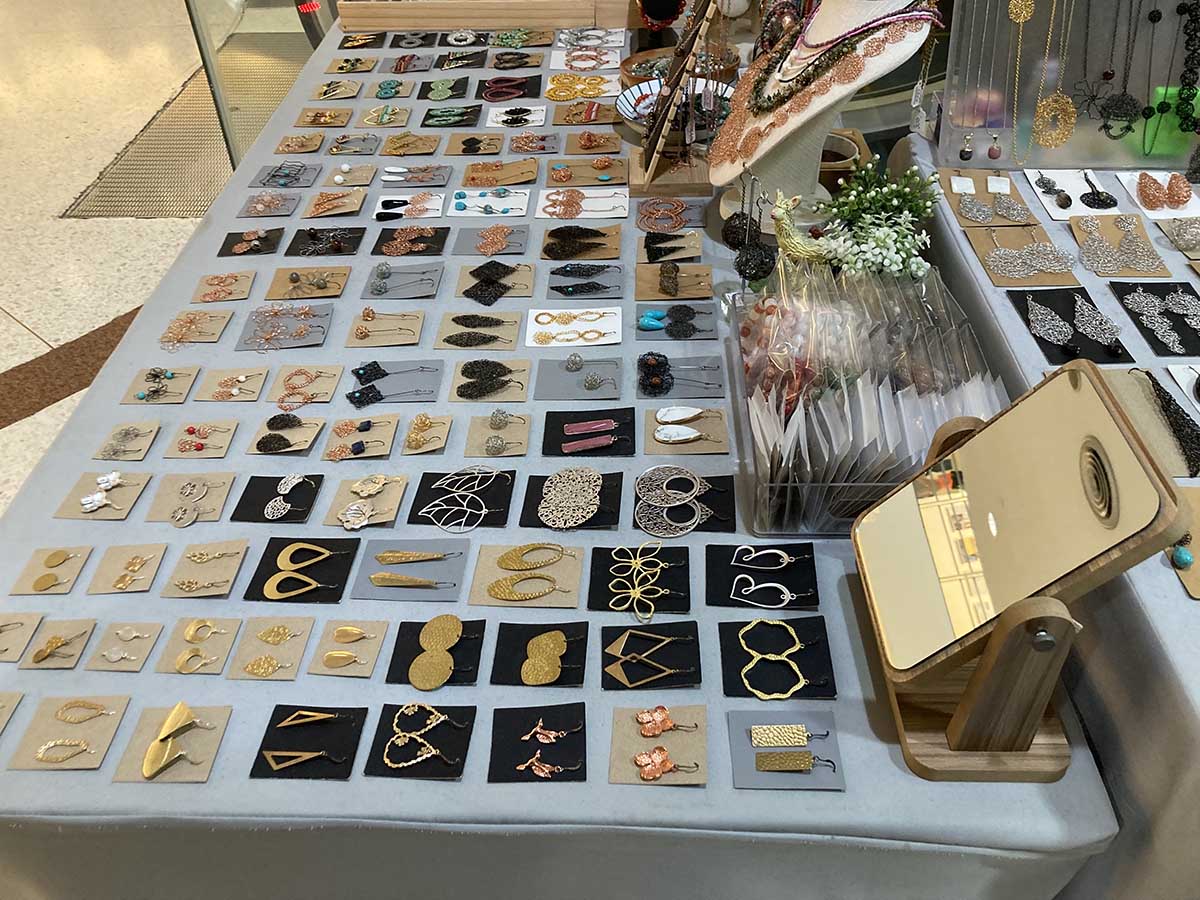 Some handcraft earrings at the shop inside BACC.