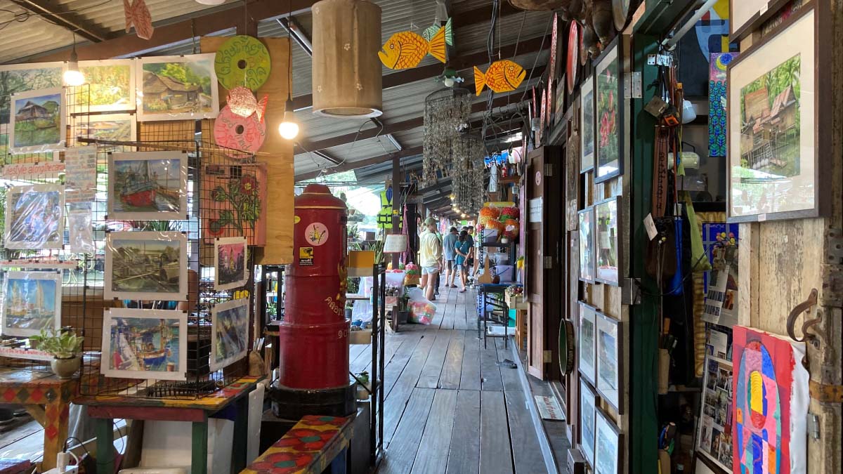 A walkway by the canal at Khlong Bang Luang. Local, calm and creative vibe.