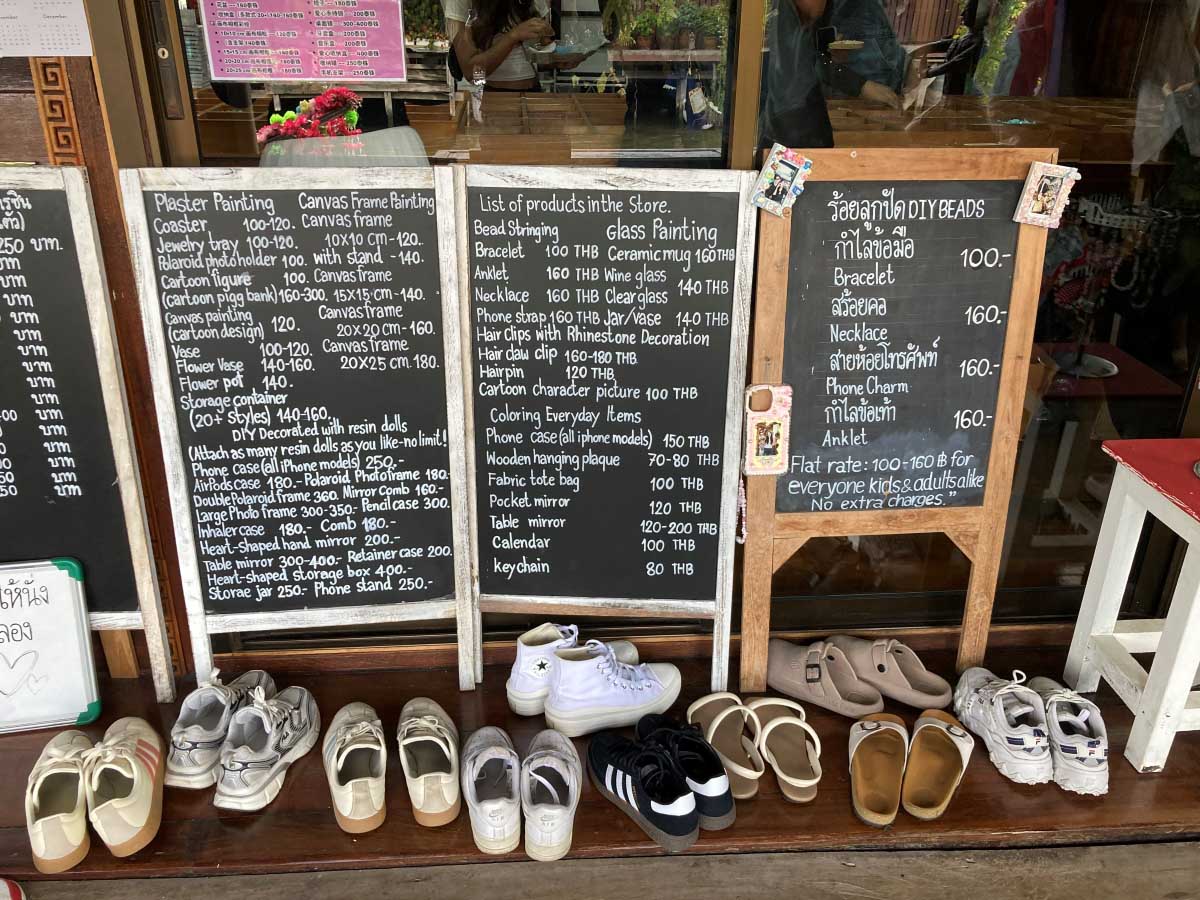 List of D.I.Y workshop sessions you can attend at a shop.
