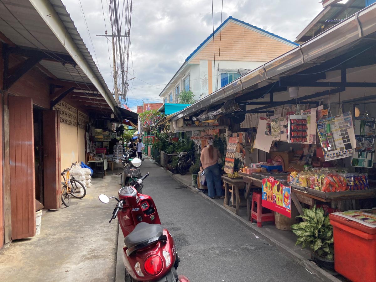 Vibe of Khlong Bang Luang community along the main street.