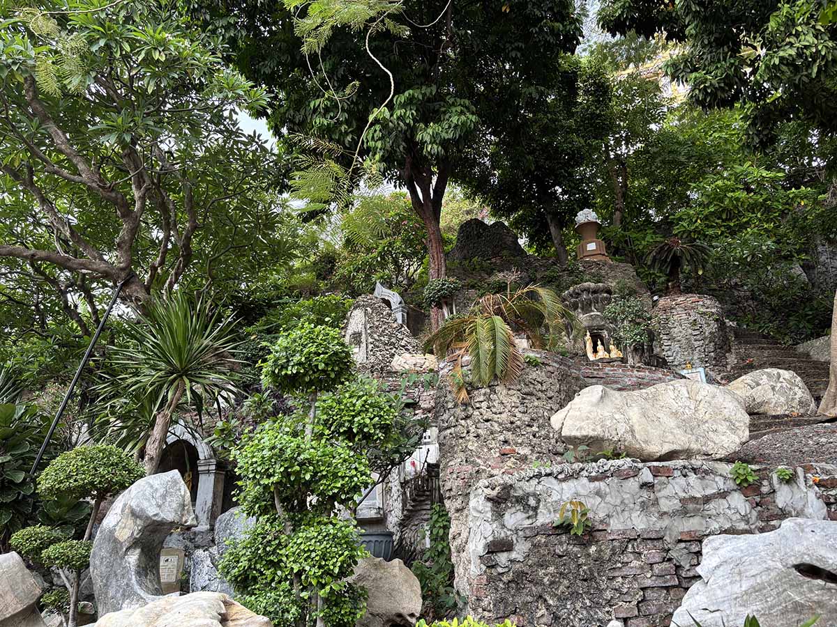 Along the way to the top, there are places for people to keep the ashes of their family members, perfectly blended to the mount.