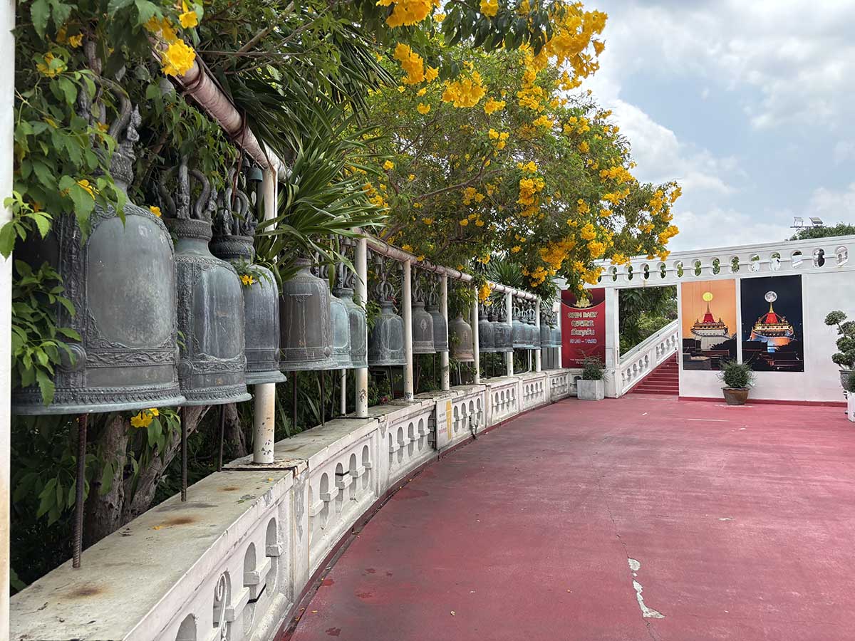 Hanging bells at the space to rest your legs while going up the Golden Mount. Feel free to ring them.