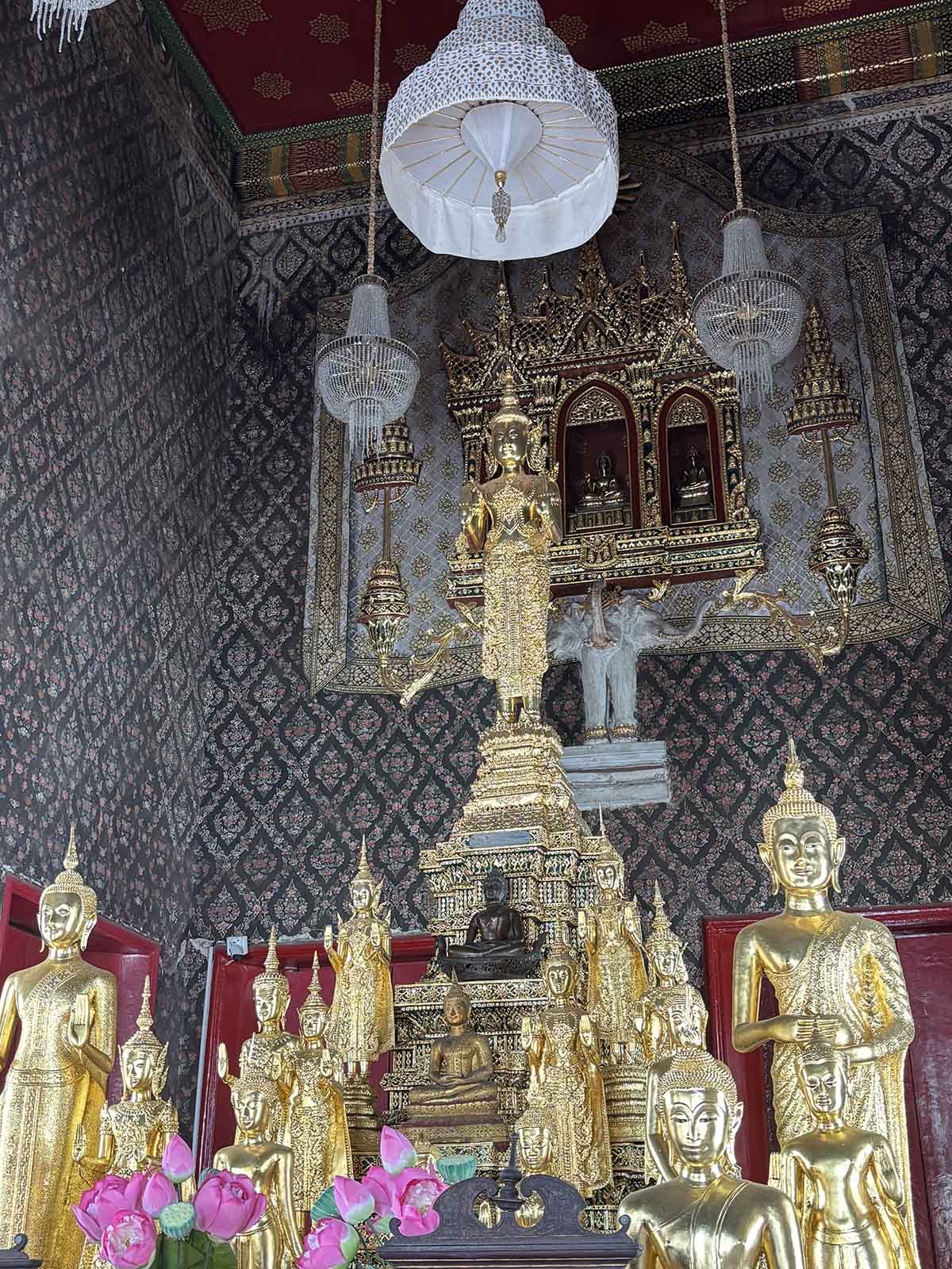 Inside Viharn, another Buddha statue in the warrior costume.