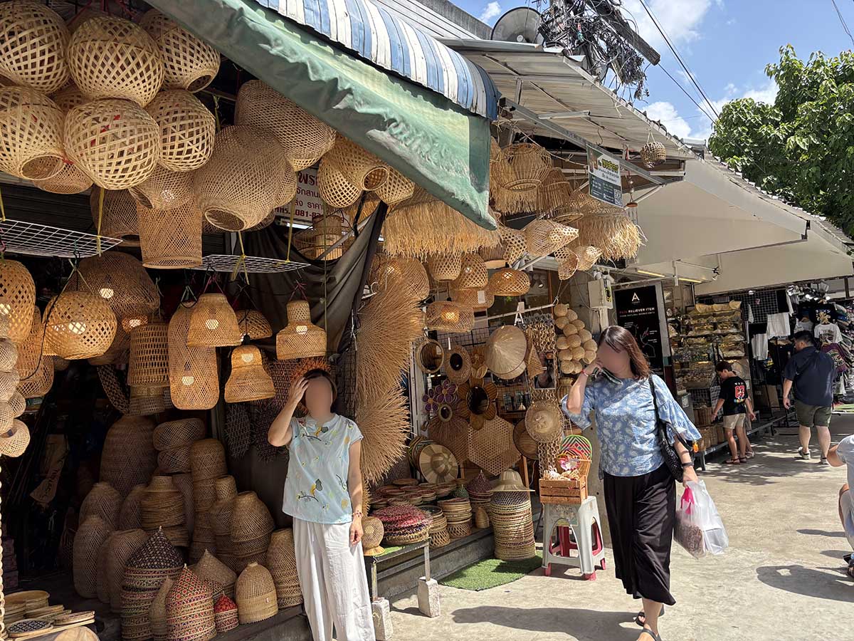 A wickerwork shop.